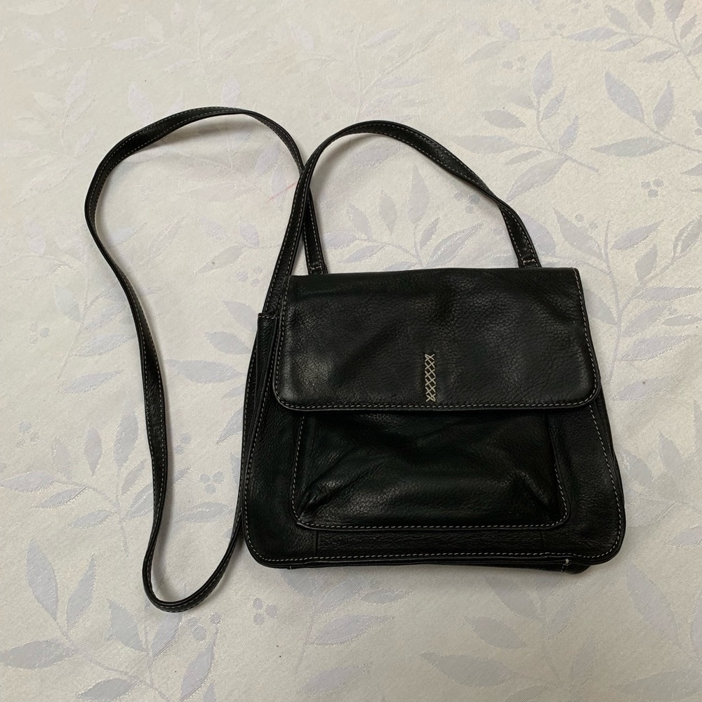 Fossil black leather crossbody - Picture 2 of 8
